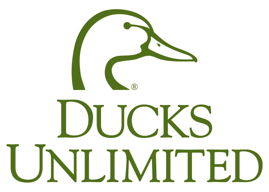 Ducks Unlimited logo: green duck head outline above the text 'DUCKS UNLIMITED'.